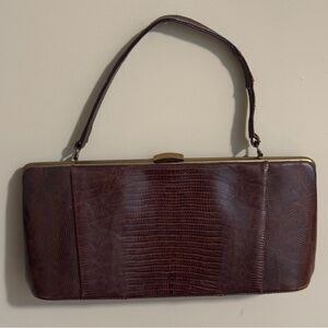 Vintage 1950s Lizard Skin Leather Shoulder Bag